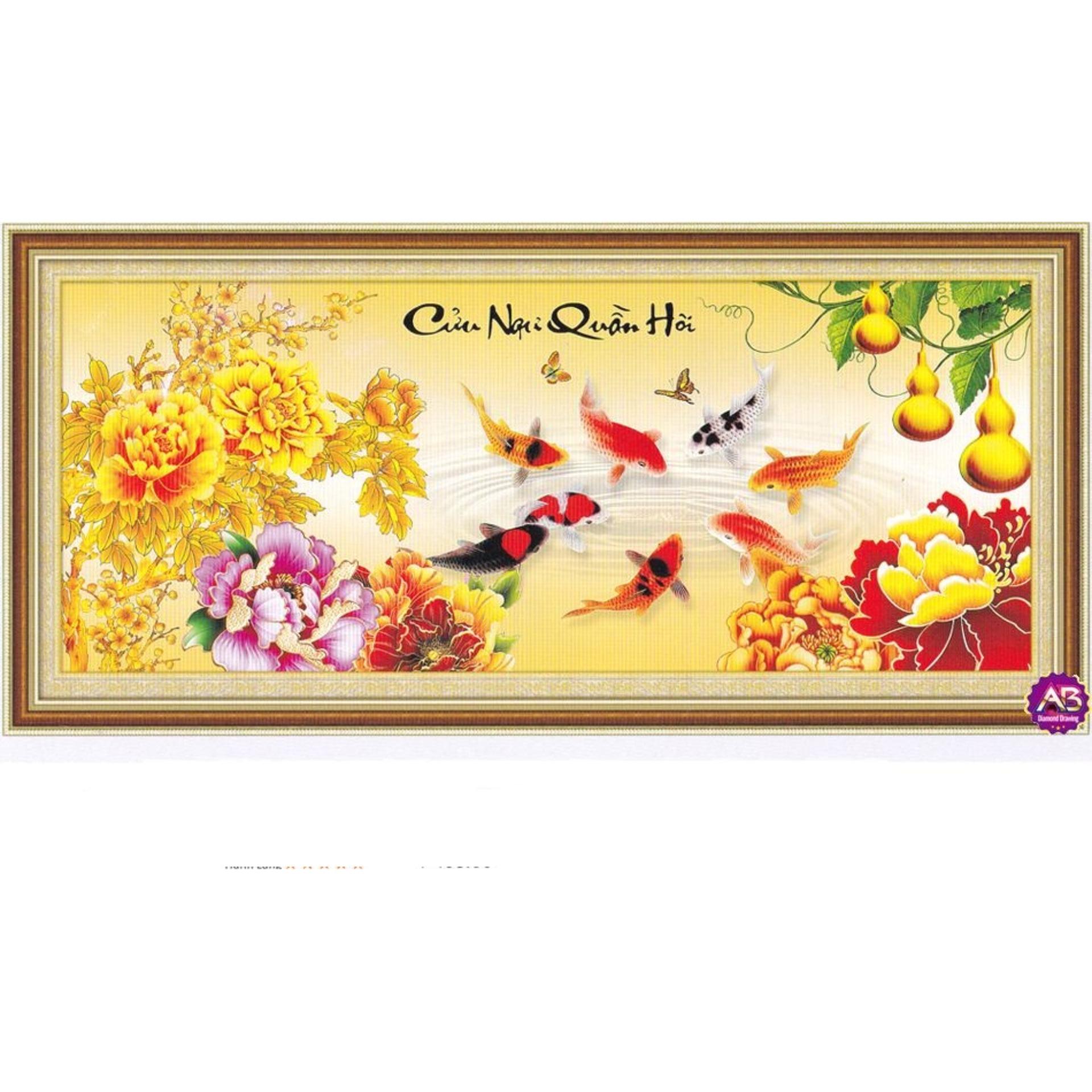 Tranh đính đá cửu ngư quần hội DF037