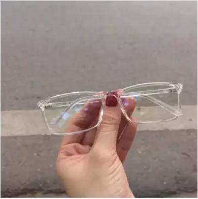 [HCM]Kính Trong suốt gọng dẻo - mắt vuông vừa (Trắng Trong)