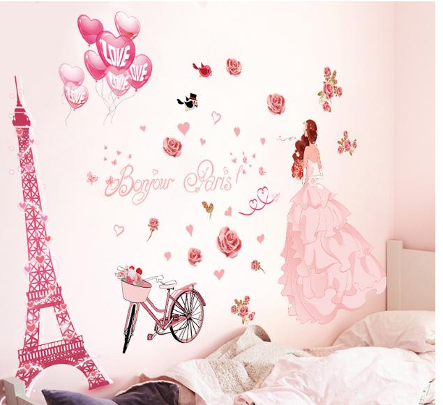 Decan dán tường Cô dâu tháp Paris  - XL8265-69