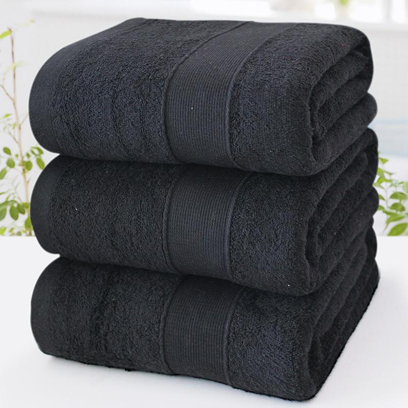 Saiweisi Đen Khăn Tắm 100% Cotton Người Lớn Tăng Dày Khăn Sô Pha Cháy Khăn 100% Cotton Hút Nước 80*160