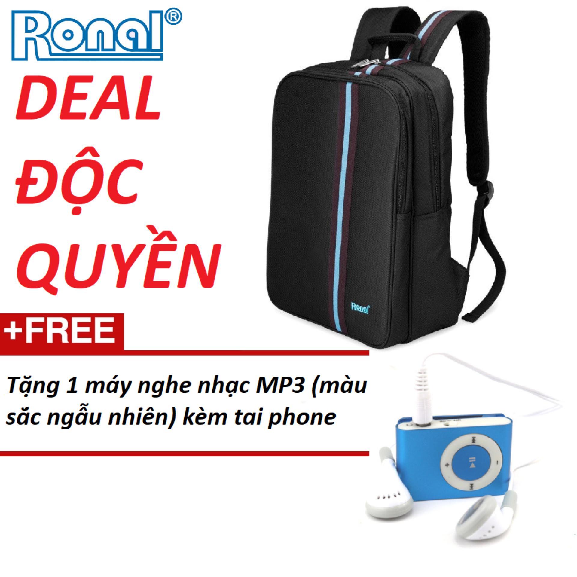 [HCM]Ba Lô Ronal BL42A - Sọc xanh tặng máy MP3