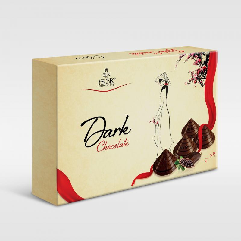 Socola viên nón lá hộp 120g đen | Henk Chocolate