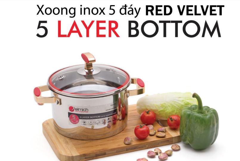 Nồi Inox 304 Elmich RED VELVET 22CM EL5269 - Bảo Hành 5 Năm