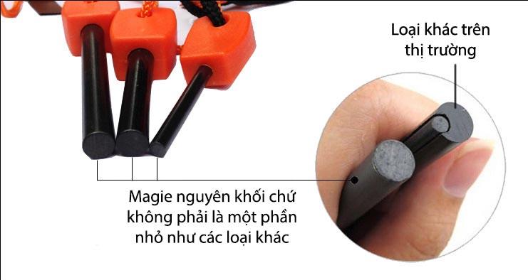 Bộ dụng cụ sinh tồn (còi cứu sinh + dụng cụ đánh lửa)