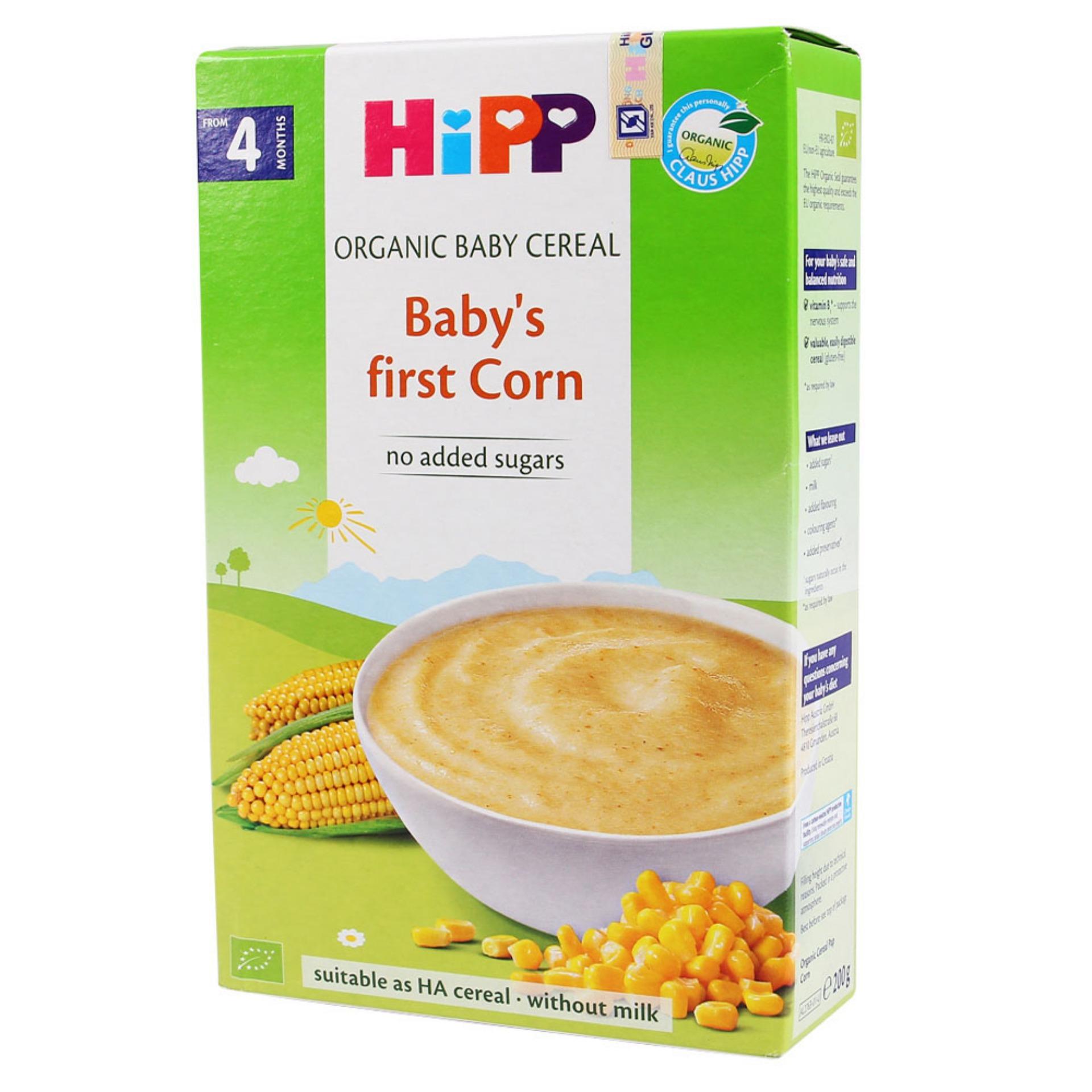 Bột Ăn Dặm HiPP 100% Corn (Bột Ngũ Cốc Bắp Non hữu cơ 100%) Hộp 200g (Cho trẻ từ 4 tháng tuổi)