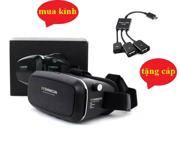 Kính thực tế ảo vr shinecon tặng cáp otg 3 đầu