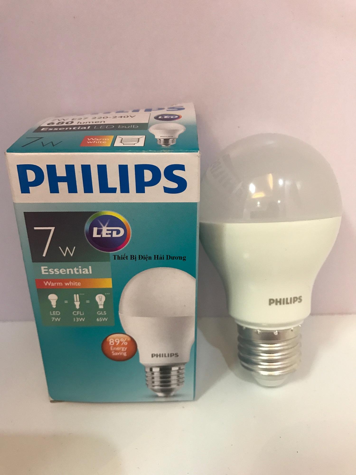  Bộ 6 bóng đèn Philips LED ESS LEDBulb 7W đuôi E27 230V P45 ánh sáng (Trắng,Vàng)+Tặng 1 bóng đèn Philips LED ESS LEDBulb 7W