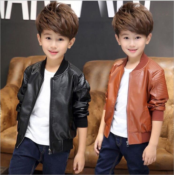 Áo khoác da thời trang cho bé trai