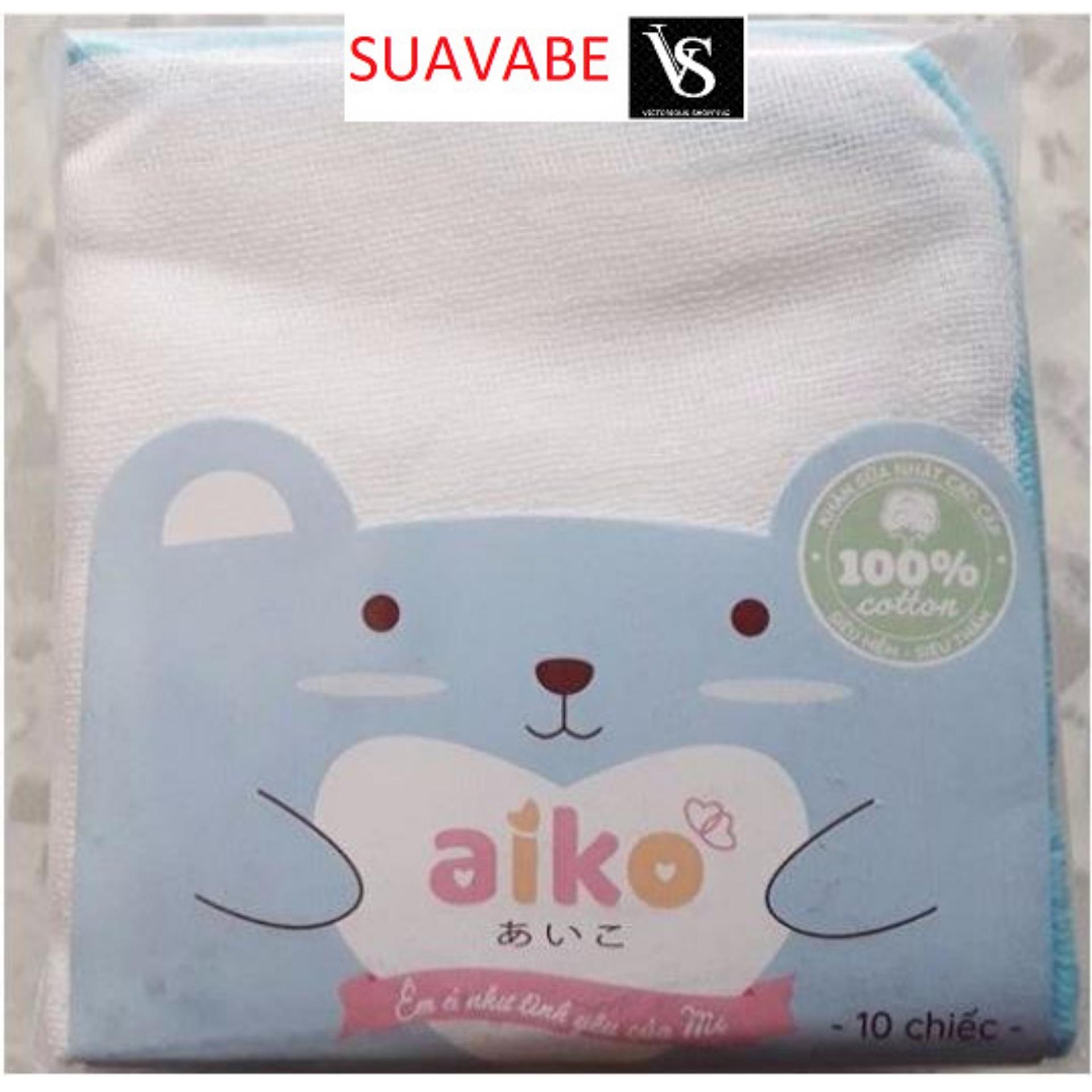 Khăn Sữa Xuất Nhật Aiko 10 cái (25x25)