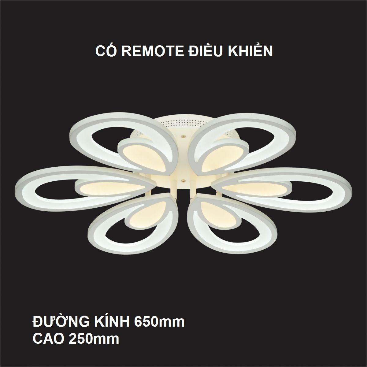 ĐÈN CHÙM KIỂU Ý CY 8500-6 Ø650xH250 LED 80W  3 CHẾ ĐỘ ÁNH SÁNG