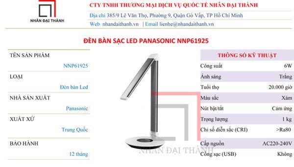 Đèn bàn Led Panasonic NNP61925 - Màu Xám