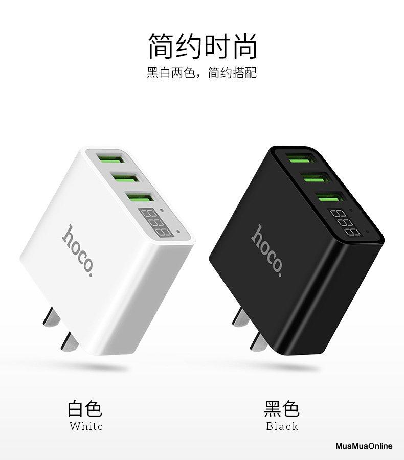 Cóc Sạc Hoco C15 3 Cổng Usb 3.0A Cao Cấp