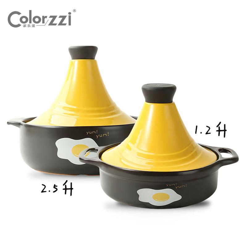 Colorzzi Gốm Lửa Sáng Chịu Nhiệt Cao Nồi Nồi Tagine