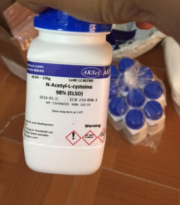 Hóa chất: N-Acetyl-L-cysteine, 98% (ELSD)