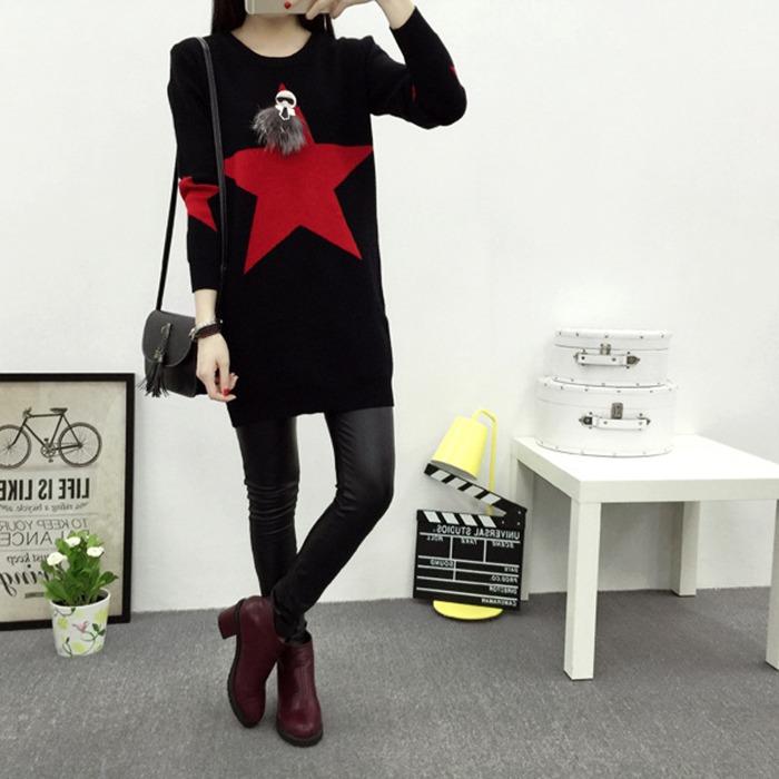 Áo len nữ form dài hình ngôi sao (Size M)