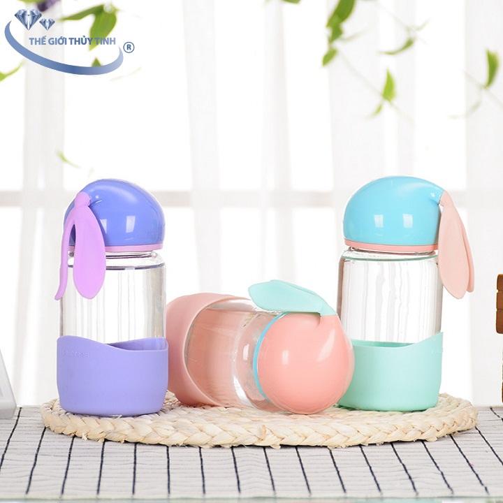 Bình Thủy Tinh Tai Thỏ 350ML