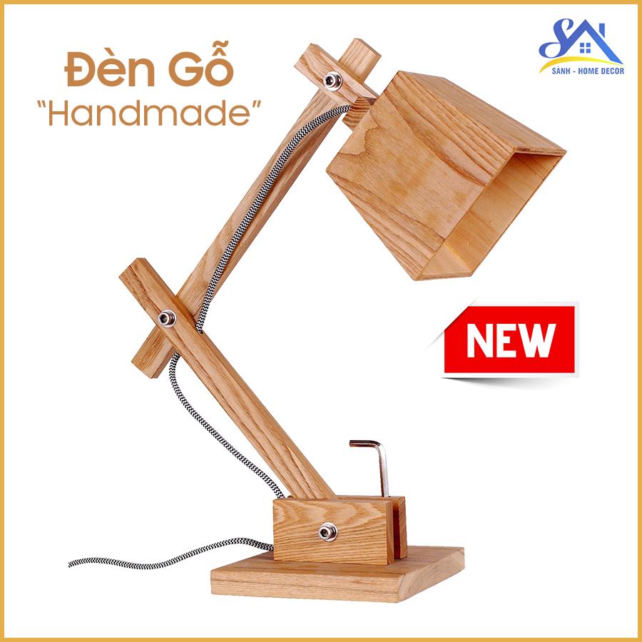  ĐÈN HỌC ĐỂ  BÀN, ĐÈN GỖ THÔNG HANDMADE ĐỘC ĐÁO, BÀN BÀN GỖ THÔNG, DEN HOC