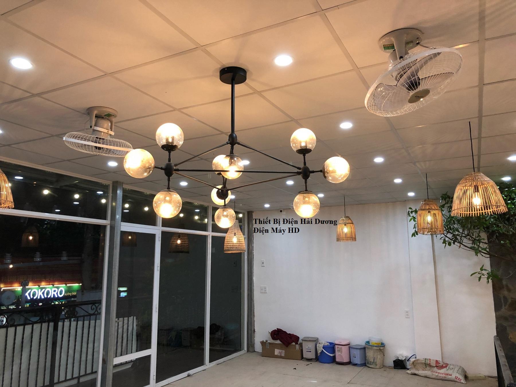 Bộ Đèn Chùm Phân Tử Ondric trang trí phòng khách sang trọng (10 bóng/15 bóng/21 bóng) + 10/15/21 Bóng led Edison G45