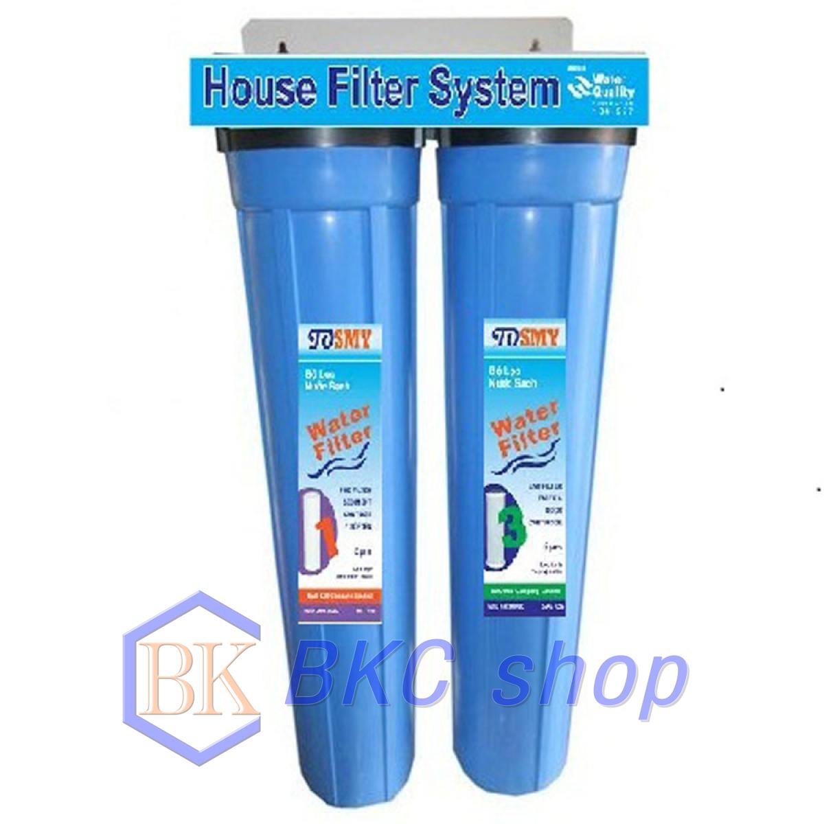 [HCM]Bộ lọc thô đầu nguồn 2 cấp lọc 20 inch SMYH20-2/1/3 (xanh)