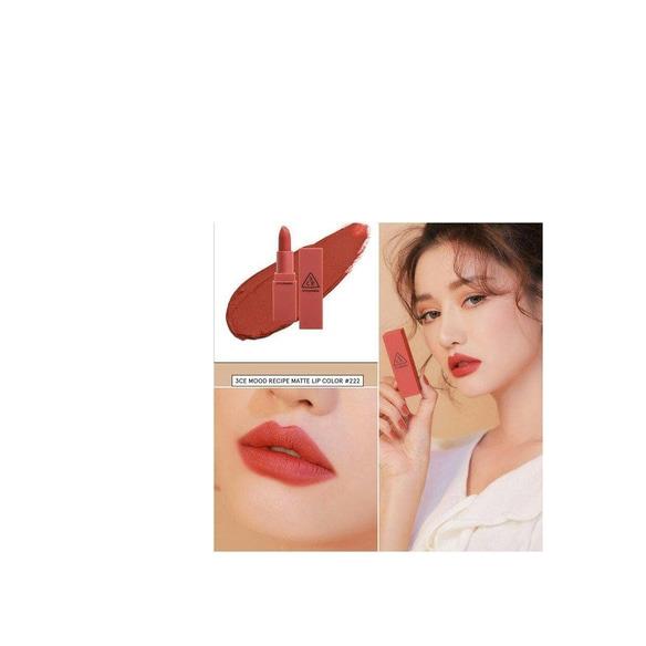 Son lì 3CE Mood Recipe Matte Lip Color #222 Step And Go - Đỏ Đất