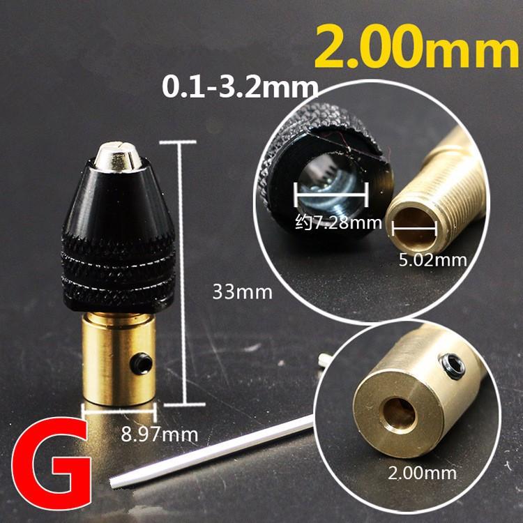 Đầu kẹp mũi khoan cho Motor trục 2mm