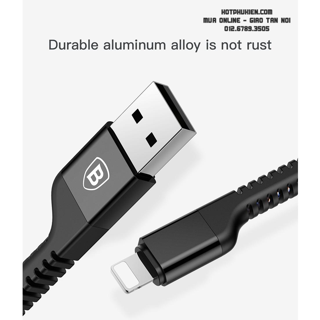 [HCM]Dây cáp sạc cable Lightning Hiệu Baseus Confidant (dài 1.5m chống đứt gẫy chống rối chuẩn MFI Aplle tốc độ truyền dữ liệu 150mb/s) (BH 3 tháng 1 đổi 1)  - Phân phối Hotphukien