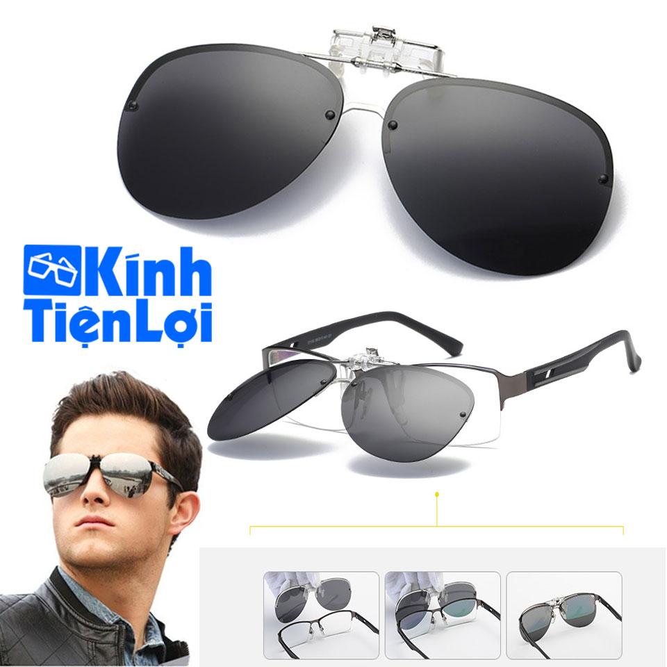 [HCM]Tròng kính mát kẹp phân cực cho người cận Kính râm kẹp kính cận ...