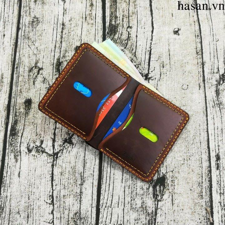 [HCM]Ví da nam mini handmade da bò cao cấp