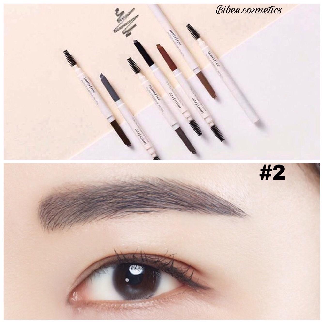 [HCM]Chì kẻ mày Innisfree Auto Eyebrow Pencil #02 #đen kẻ siêu êm siêu mượt
