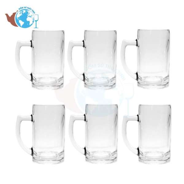 12 Cái ly thuỷ tinh có quai bia Việt Nam 350ML - 100TVP