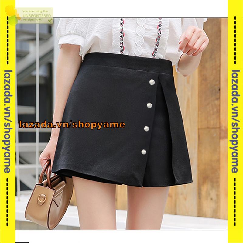 Quần giả váy YAME xẻ tà phối nút B MT1129