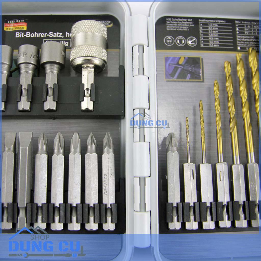 Bộ 20 món mũi khoan mũi bắt vít đầu típ ĐỨC