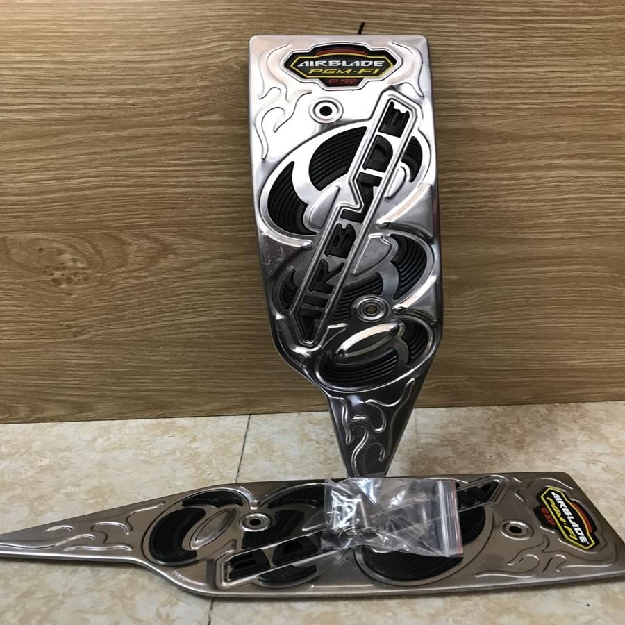 Bộ 4 món Air Blade 2013 - 2021 (Gác chân Inox + Bô E + Che bô + Quạt mạ crom xi) Cao Cấp