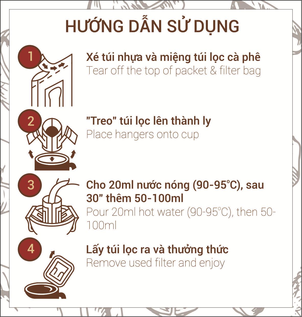 Cà phê phin giấy - Cafe túi lọc giấy cao cấp Typical Coffee vị Đậm Đà 120g