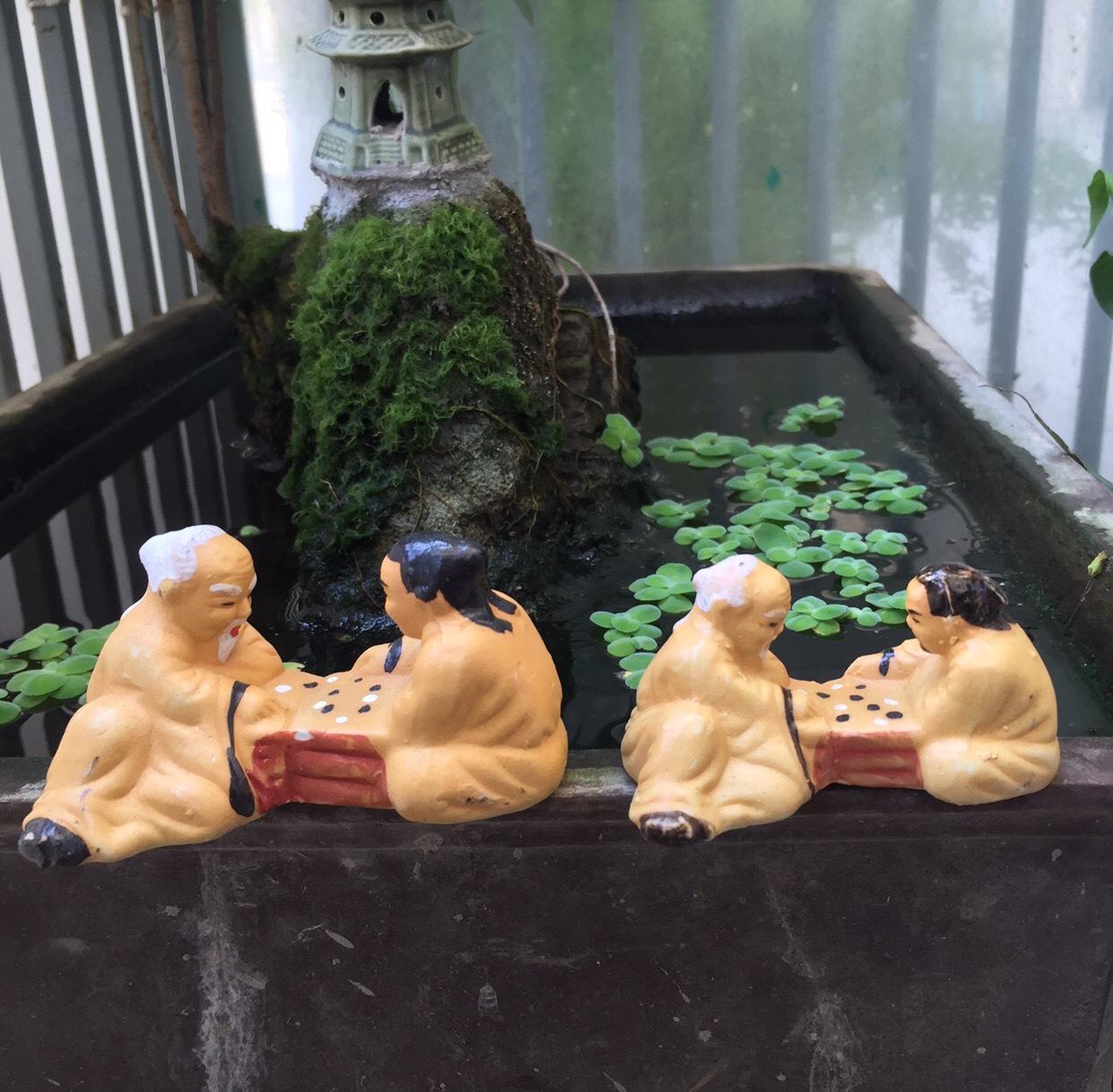 [HCM]Ông Lão Đánh Cờ (Nhỏ) Trang Trí Hồ Cá Bể Cá-Hòn Non Bộ