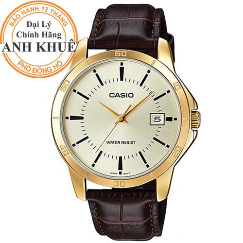 [3-5/8 Hoàn Tiền 25%]Đồng hồ nam dây da Casio Anh Khuê MTP-V004GL-9AUDF