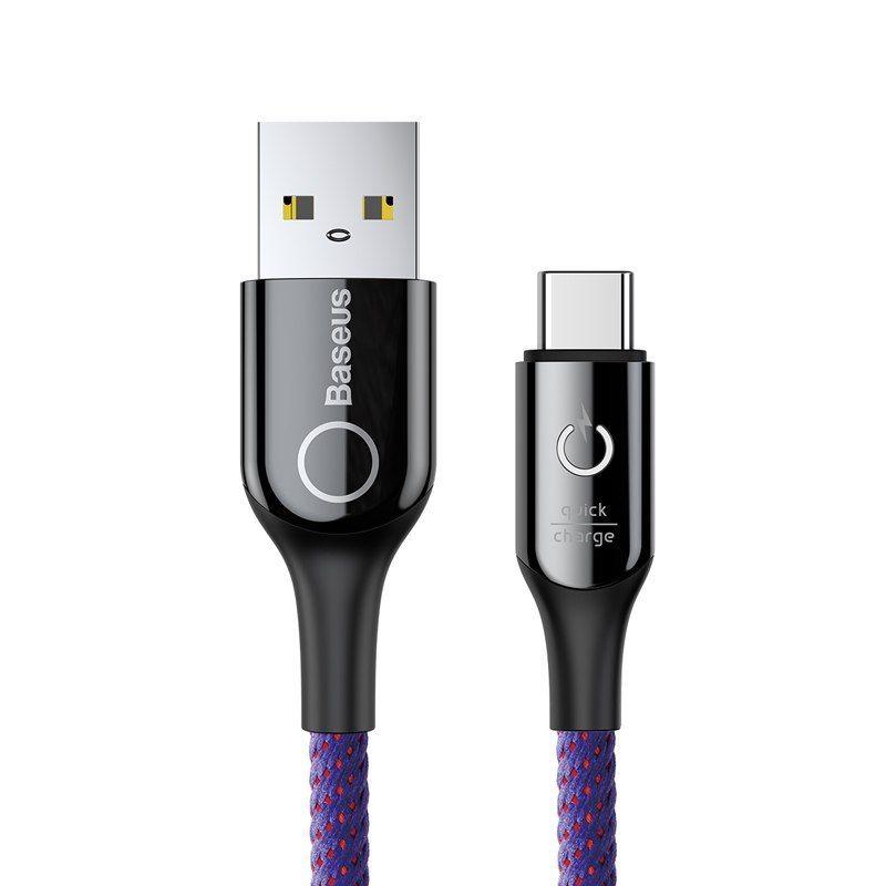 Cáp sạc thông minh QC 3.0 tự ngắt khi sạc đầy pin hãng Baseus  chuẩn Type C cho Samsung,Oppo,Sony,Nokia,HTC,Huawei,LG ....
