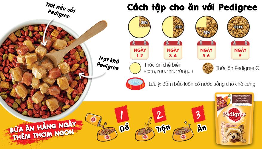 [HCM]Thức ăn chó con Pedigree vị gà rau củ 130g