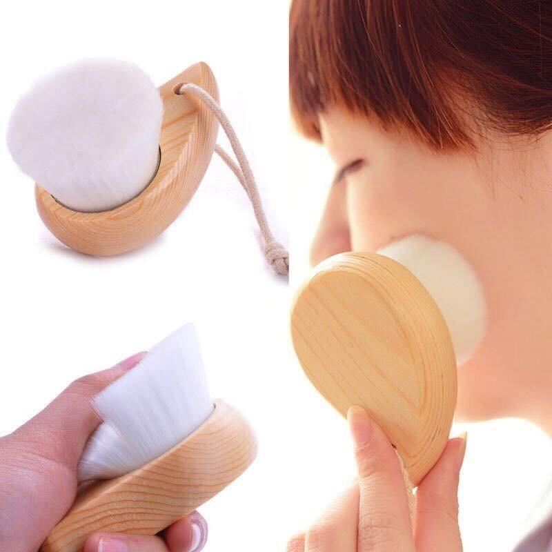 Cọ rửa mặt lông siêu mềm cán gỗ