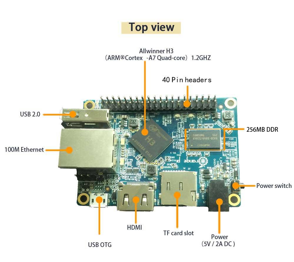 Máy tính nhúng Orange Pi One H3 Quad-core Cortex-A7 512MB DDRAM3