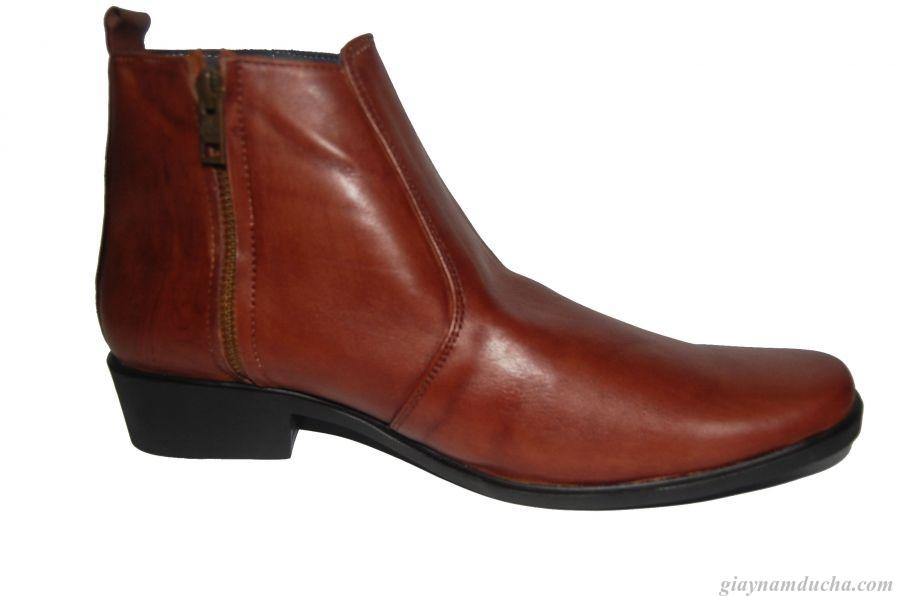 [HCM]Giày boot nam dây kéo da bò thật.Bảo hành 12 tháng.MS: B93