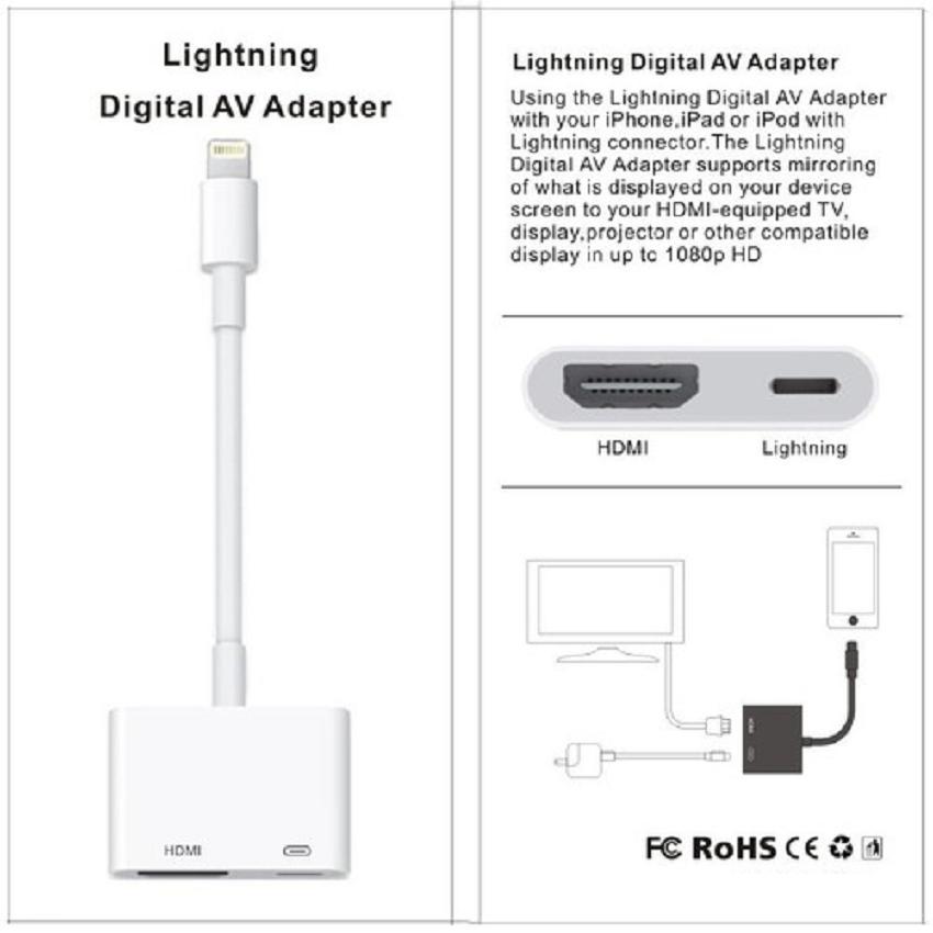 Cáp Lightning to HDMI cho Iphone, Ipad