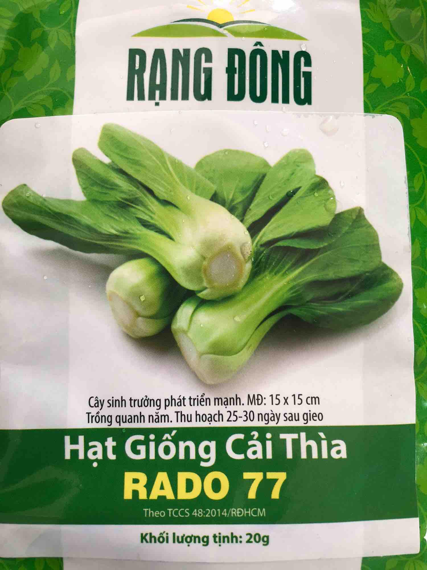 Hạt giống RAU ĂN LÁ - HẠT GIỐNG CẢI THÌA