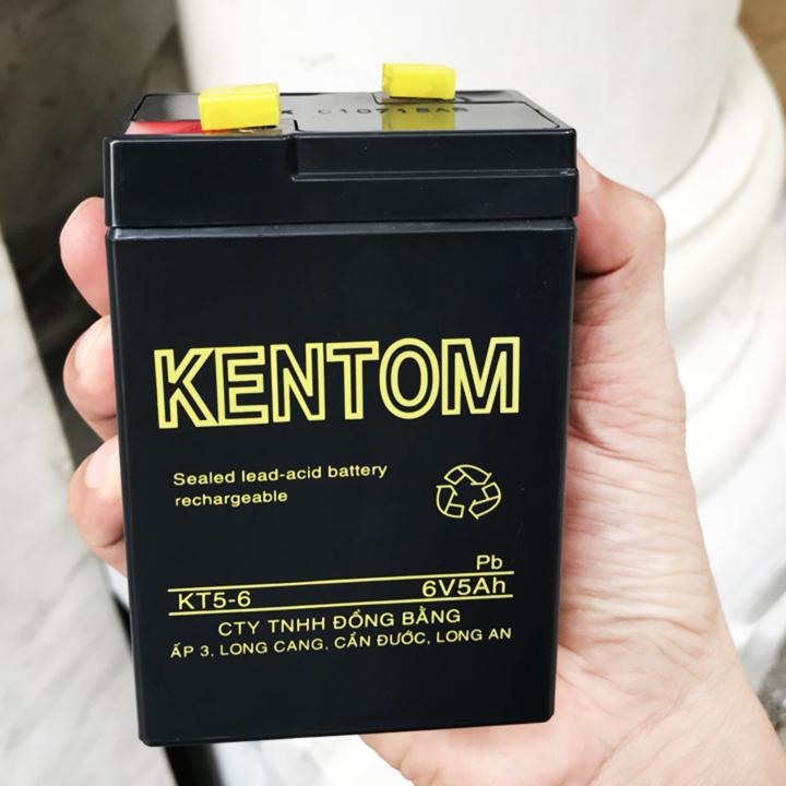 [HCM]Ắc quy khô Kentom 6V 5A cho đèn quạt sạc