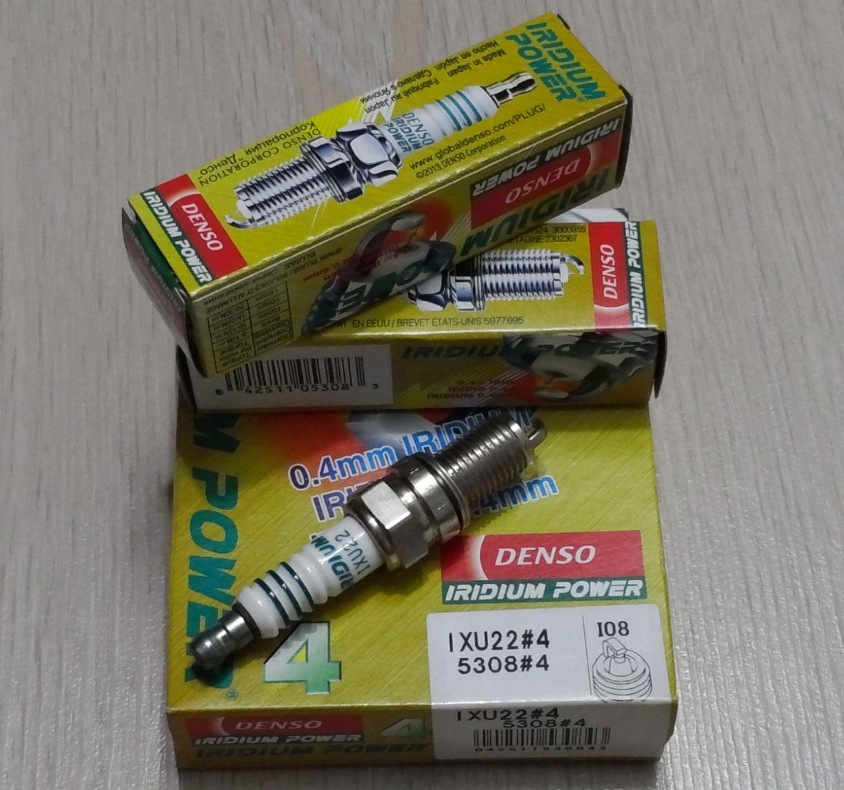 Bộ 4 Bugi DENSO IRIDIUM POWER IXU22  Bugi cho xe Spark - Made in Japan.