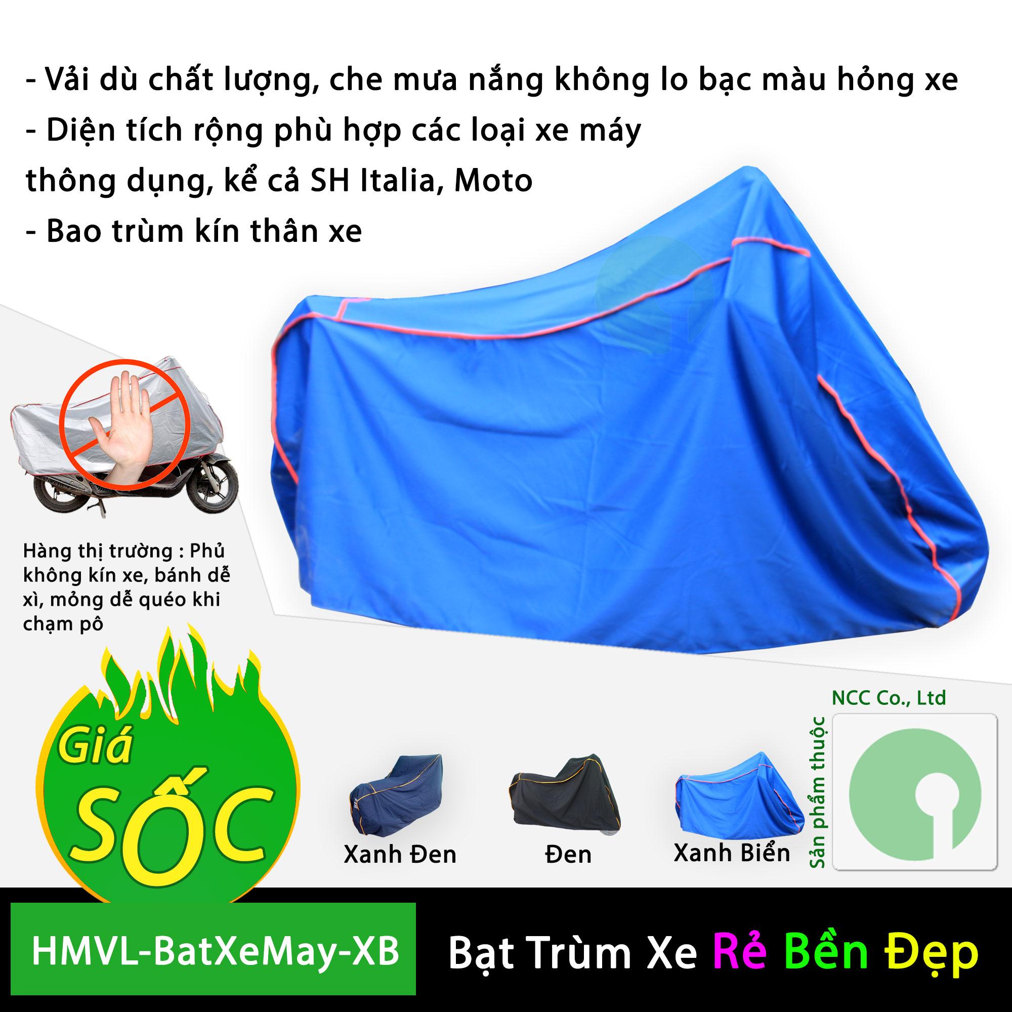 Bạt phủ trùm kín xe máy che mưa nắng các dòng thông dụng hiện nay Honda Airblade , SH, Yamaha Novo , Exciter - HMVL-BatXeMay-XB