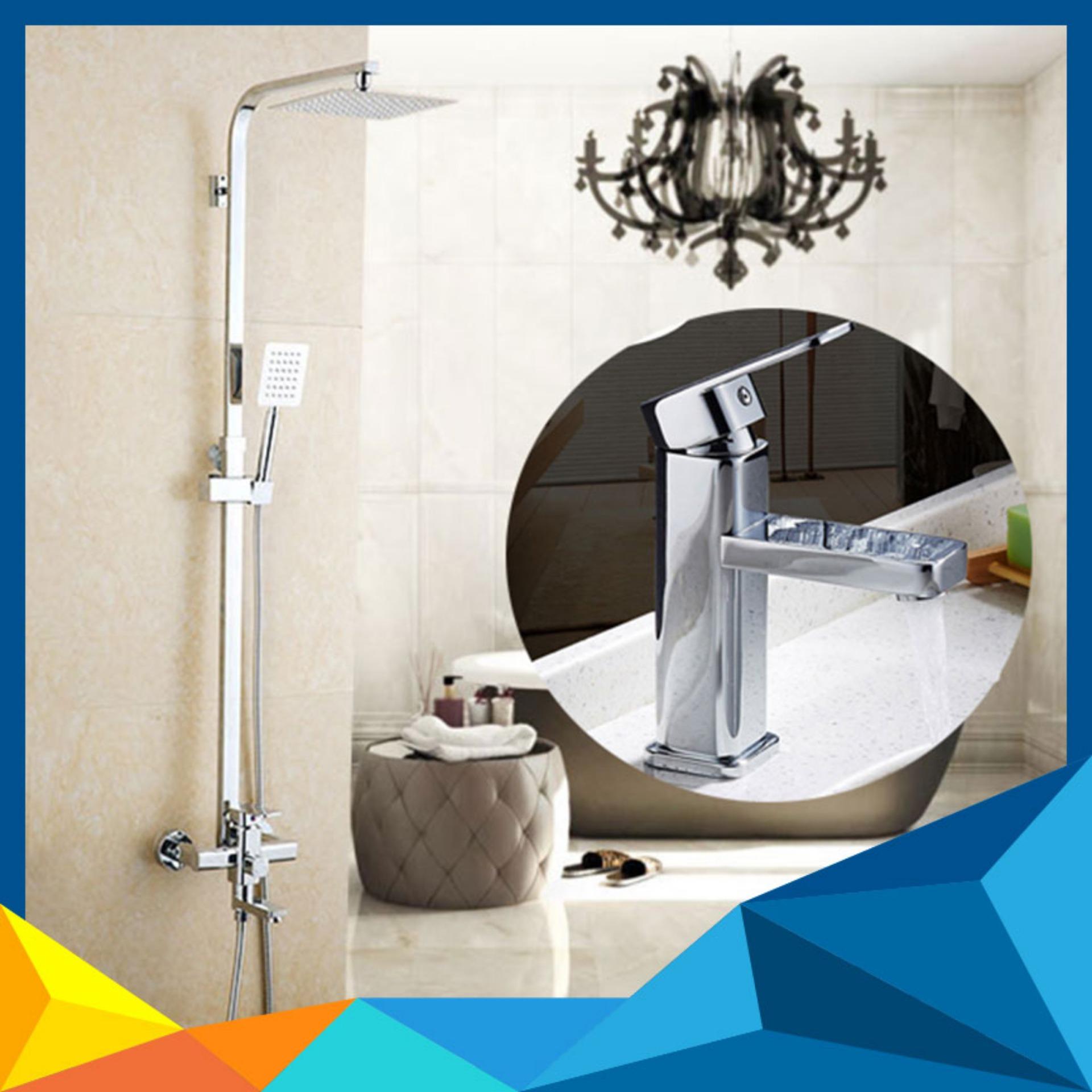 Bộ sen cây inox 3003 và vòi lavabo 5009