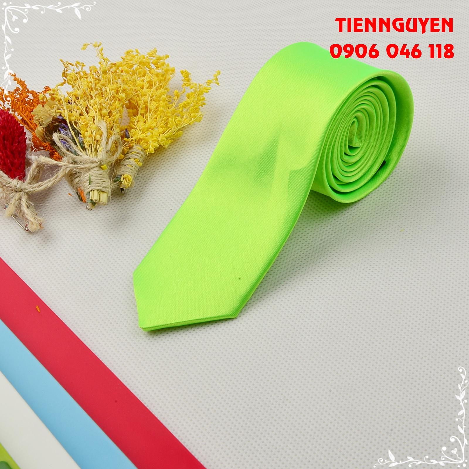 Cà Vạt Lụa Bản Nhỏ - Cavat Nam Công Sở ( Xanh neon )