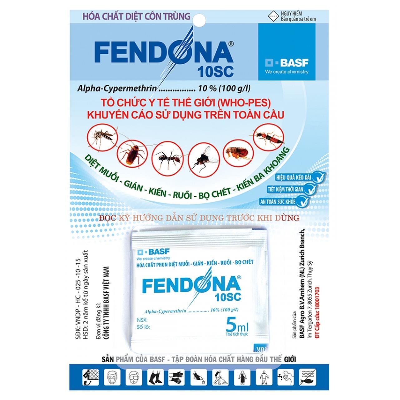 FENDONA 10SC Diệt muỗi, gián, kiến, ruồi, bọ chét, kiến ba khoang - BASF ĐỨC