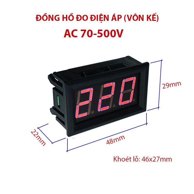 Đồng hồ vôn kế kỹ thuật số AC 70-500V